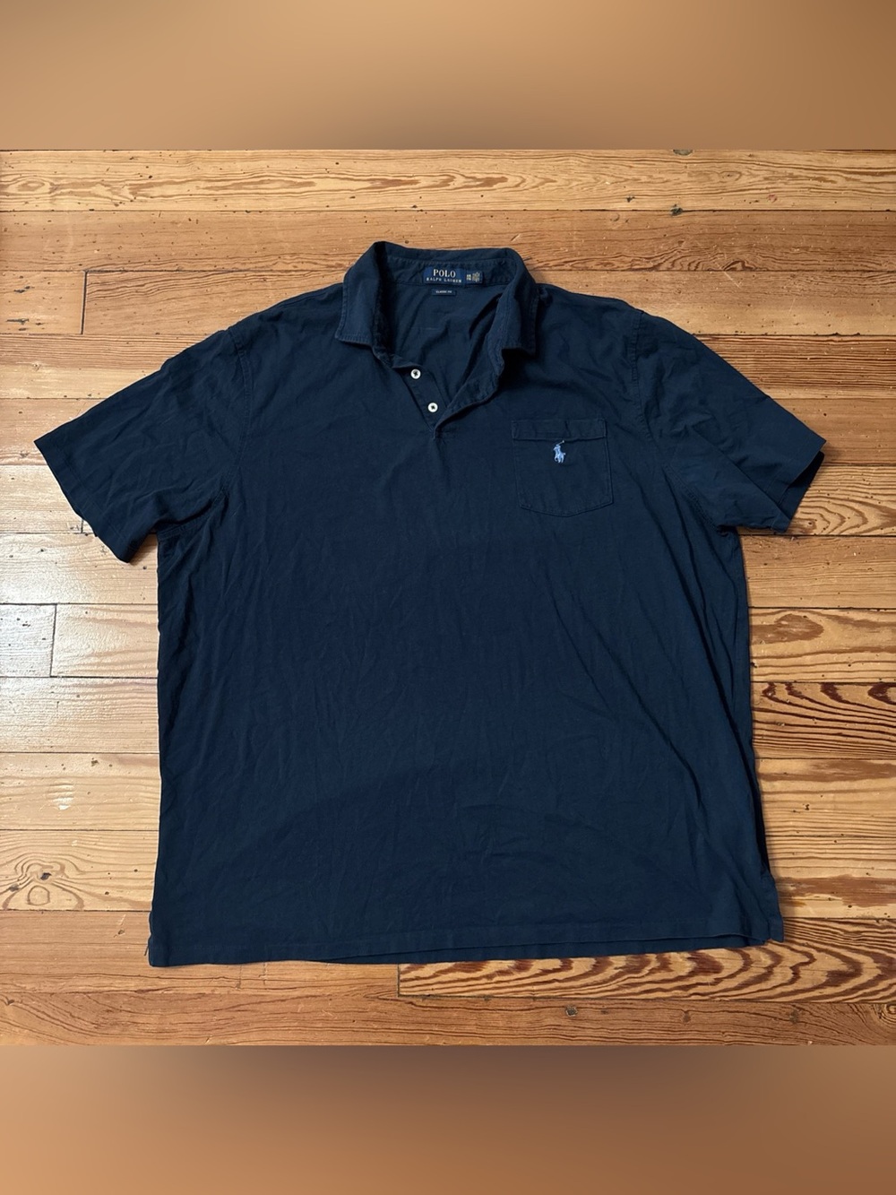 Polo Ralph Lauren Men’s Classic Fit Navy Blue Polo Shirt XXL 100% Cotton Logo